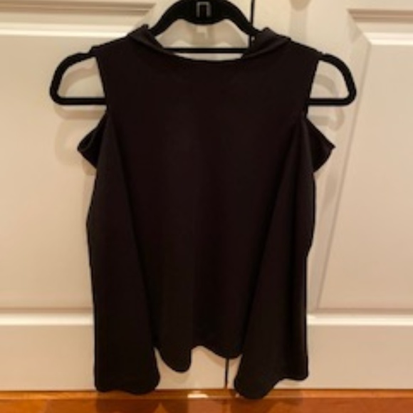 Cold Shoulder Long Sleeve Silk Top - Picture 2 of 2